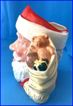 Lot of 2 Large Royal Doulton Christmas Holiday Santa Toby Jugs D6668, D6690 EUC