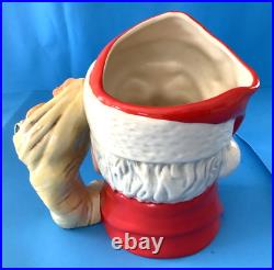 Lot of 2 Large Royal Doulton Christmas Holiday Santa Toby Jugs D6668, D6690 EUC