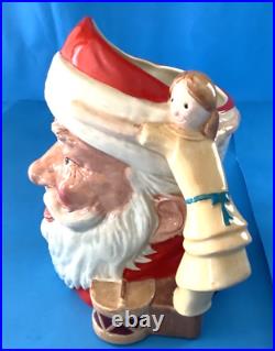 Lot of 2 Large Royal Doulton Christmas Holiday Santa Toby Jugs D6668, D6690 EUC