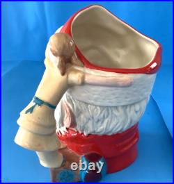 Lot of 2 Large Royal Doulton Christmas Holiday Santa Toby Jugs D6668, D6690 EUC