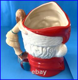 Lot of 2 Large Royal Doulton Christmas Holiday Santa Toby Jugs D6668, D6690 EUC