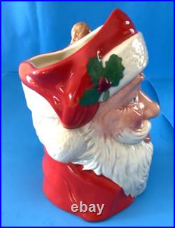 Lot of 2 Large Royal Doulton Christmas Holiday Santa Toby Jugs D6668, D6690 EUC