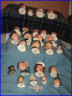 Lot of 26 Royal Doulton & Others Toby Jugs Faces Miniature Small Medium LOOK