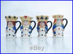 Lot of 4 Royal Doulton Toby Jug King & Queen of Hearts Diamonds Clubs Spades