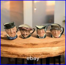 Lot of 4 Vintage Royal Doulton Miniature Character Jugs Rare A Mark