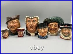 Lot of 7 Royal Doulton Character Toby Jugs Various Sizes and Characters Designs