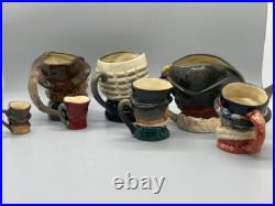 Lot of 7 Royal Doulton Character Toby Jugs Various Sizes and Characters Designs