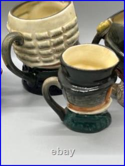 Lot of 7 Royal Doulton Character Toby Jugs Various Sizes and Characters Designs