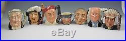 Lot of 7 Royal Doulton Small Character Jugs BOOTMAKER, PORTHOS, LAWYER, WELLER+EX