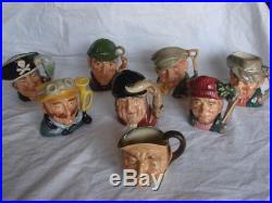 Lot of Eight Royal Doulton Character Toby Jug 4 Mugs