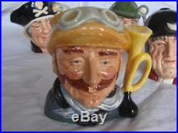 Lot of Eight Royal Doulton Character Toby Jug 4 Mugs