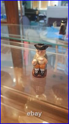 Miniature Royal Doulton Character Jug Set Of 6 Made In England With Stand