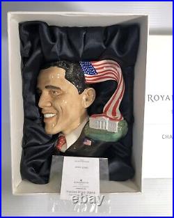 New in Box Rare Royal Doulton Character Jug Barack Obama D7300