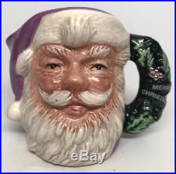 Purple Suit Miniature Royal Doulton Charcter Jug Santa Claus Wreath Handle