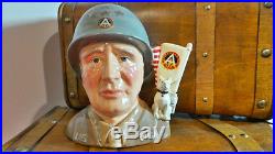 RARE AND HARD TO FIND ROYAL DOULTON CHARACTER TOBY JUG GENERAL PATTON D7026
