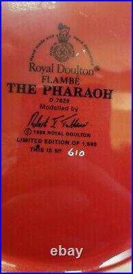 RARE FLAMBE LARGE ROYAL DOULTON JUG PHARAOH. D7028. With COA. LTD edition