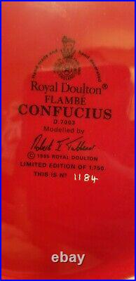 RARE Flambe LARGE Royal Doulton JUG CONFUCIUS. D7003. LTD edition. 7.5