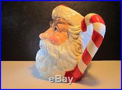 Rare Large 1987 Royal Doulton Santa Clause D6793 Candy Cane Handle Toby Jug