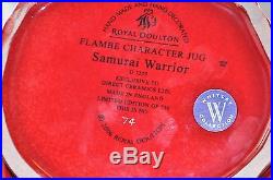 RARE LARGE FLAMBE ROYAL DOULTON CHARACTER JUG SAMURAI WARRIOR D7255 LE 250