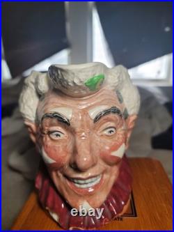 RARE Large Royal Doulton White-Haired Clown Toby Jug D6558