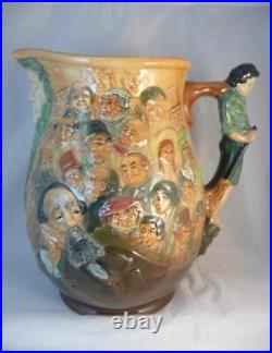 RARE ROYAL DOULTON LARGE CHARLES DICKENS MULTI CHARACTER DREAM JUG/PITCHER c1933