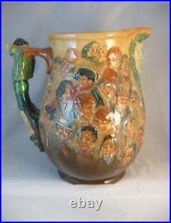 RARE ROYAL DOULTON LARGE CHARLES DICKENS MULTI CHARACTER DREAM JUG/PITCHER c1933