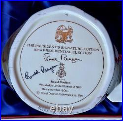 RARE Ronald Regan SIGNED Royal Doulton Presidential Toby Jug Limited Edition Mug