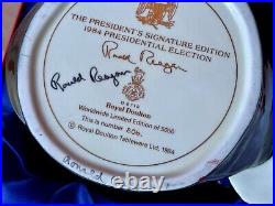 RARE Ronald Regan SIGNED Royal Doulton Presidential Toby Jug Limited Edition Mug