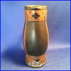 RARE Royal Doulton Copper Ware and Leather Water Jug with Sterling Rim