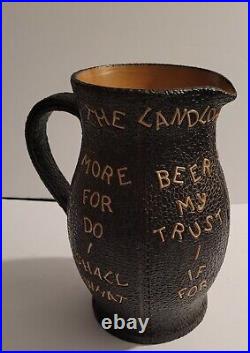 RARE Royal Doulton Leather Bound Lambeth Slater The Landlords Caution Water Jug