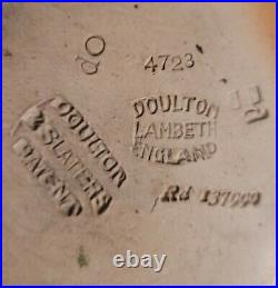 RARE Royal Doulton Leather Bound Lambeth Slater The Landlords Caution Water Jug