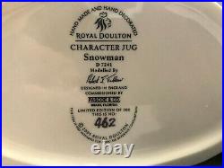 RARE! Royal Doulton Snowman Jug D7241 LTD Edition #462 of only 500 made! RARE
