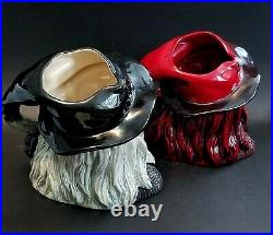 RARE Royal Doulton set of 2 WITCH jugs, Flambe and Regular. Large. D 7239. D 6893