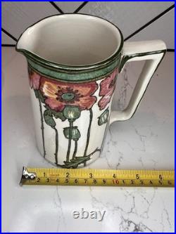 RARE Vintage Royal Doulton Poppy Pottery Art Nouveau Style Creamer Pitcher