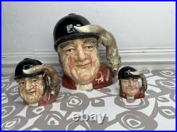 ROYAL DOULTON Character Toby Jug Mug Gone Away D6531 6538 6545 England Lot Of 3