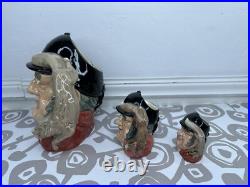 ROYAL DOULTON Character Toby Jug Mug Gone Away D6531 6538 6545 England Lot Of 3