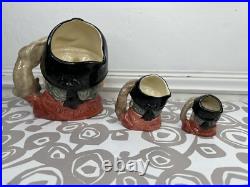 ROYAL DOULTON Character Toby Jug Mug Gone Away D6531 6538 6545 England Lot Of 3