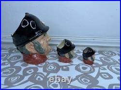 ROYAL DOULTON Character Toby Jug Mug Gone Away D6531 6538 6545 England Lot Of 3