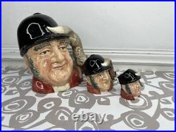 ROYAL DOULTON Character Toby Jug Mug Gone Away D6531 6538 6545 England Lot Of 3