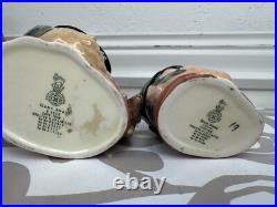 ROYAL DOULTON Character Toby Jug Mug Gone Away D6531 6538 6545 England Lot Of 3