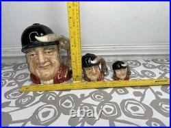 ROYAL DOULTON Character Toby Jug Mug Gone Away D6531 6538 6545 England Lot Of 3