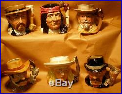 ROYAL DOULTON EXC Complete Set of SIX (6) WILD WEST Character Jugs