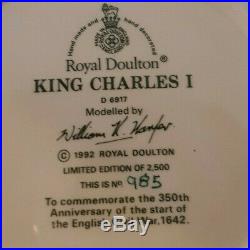 ROYAL DOULTON KING CHARLES I CHARACTER JUG / LOVING CUP D6917 LTD. Edition