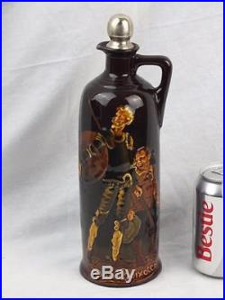 Royal Doulton Kingsware Don Quixote Plated Silver Top Flask Jug Marked