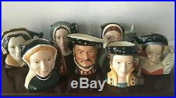 ROYAL DOULTON LARGE TOBY JUGS HENRY VIII & WIVES SET complete