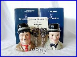 ROYAL DOULTON Limited Edition LAUREL AND HARDY CHARACTER JUGS D7008 & D7009