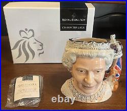 ROYAL DOULTON'QUEEN ELIZABETH II' LARGE CHARACTER JUG D7256 WithCOA RARE