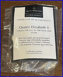 ROYAL DOULTON'QUEEN ELIZABETH II' LARGE CHARACTER JUG D7256 WithCOA RARE