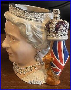 ROYAL DOULTON'QUEEN ELIZABETH II' LARGE CHARACTER JUG D7256 WithCOA RARE