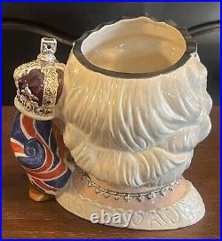 ROYAL DOULTON'QUEEN ELIZABETH II' LARGE CHARACTER JUG D7256 WithCOA RARE